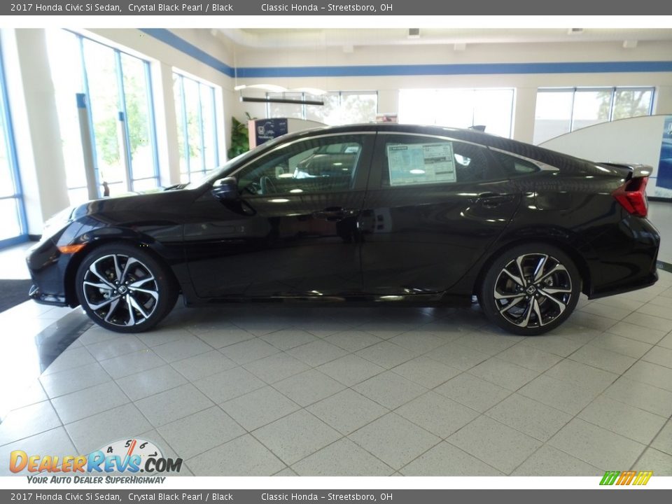 2017 Honda Civic Si Sedan Crystal Black Pearl / Black Photo #3