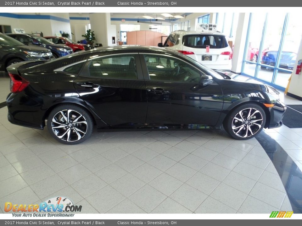 2017 Honda Civic Si Sedan Crystal Black Pearl / Black Photo #7