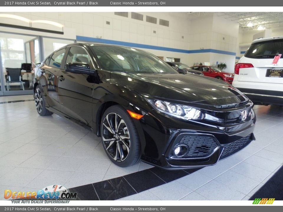 2017 Honda Civic Si Sedan Crystal Black Pearl / Black Photo #8