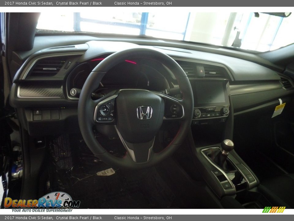 2017 Honda Civic Si Sedan Crystal Black Pearl / Black Photo #14