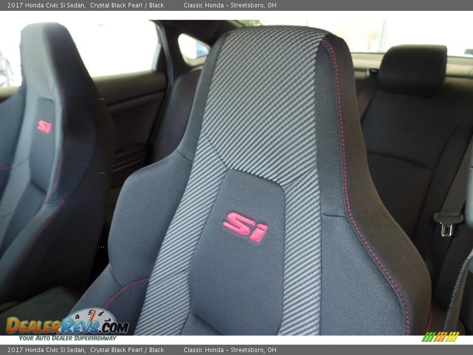 2017 Honda Civic Si Sedan Crystal Black Pearl / Black Photo #16