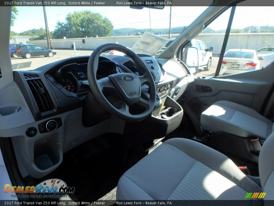2017 Ford Transit Van 250 MR Long Oxford White / Pewter Photo #14