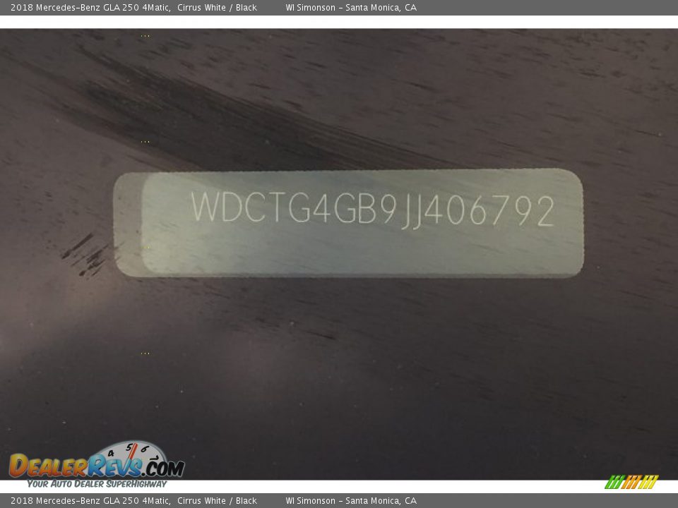 2018 Mercedes-Benz GLA 250 4Matic Cirrus White / Black Photo #10