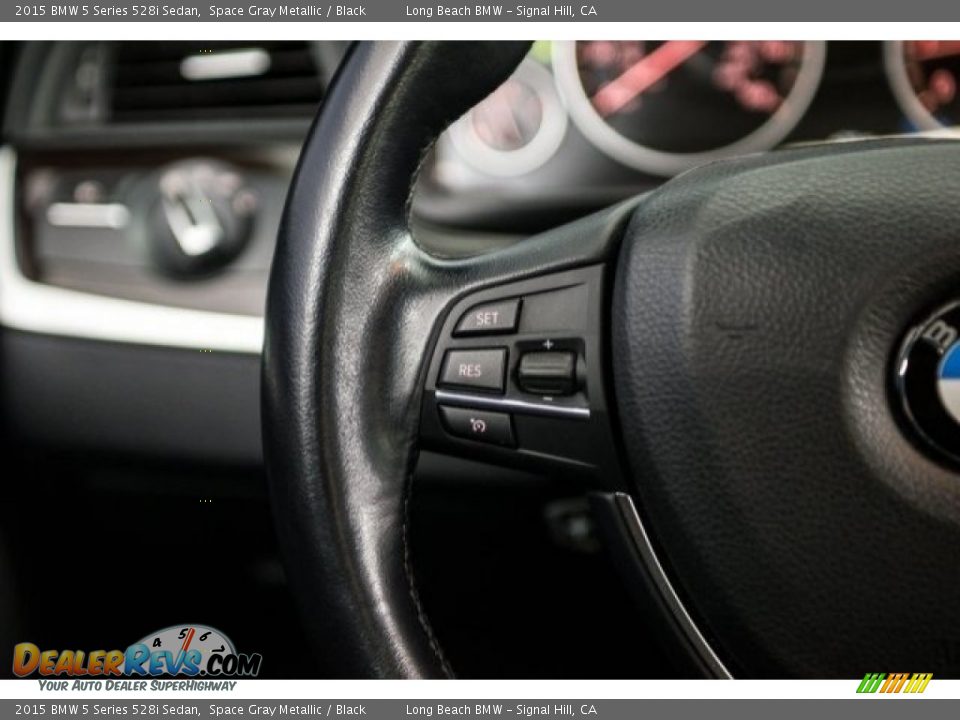 2015 BMW 5 Series 528i Sedan Space Gray Metallic / Black Photo #13