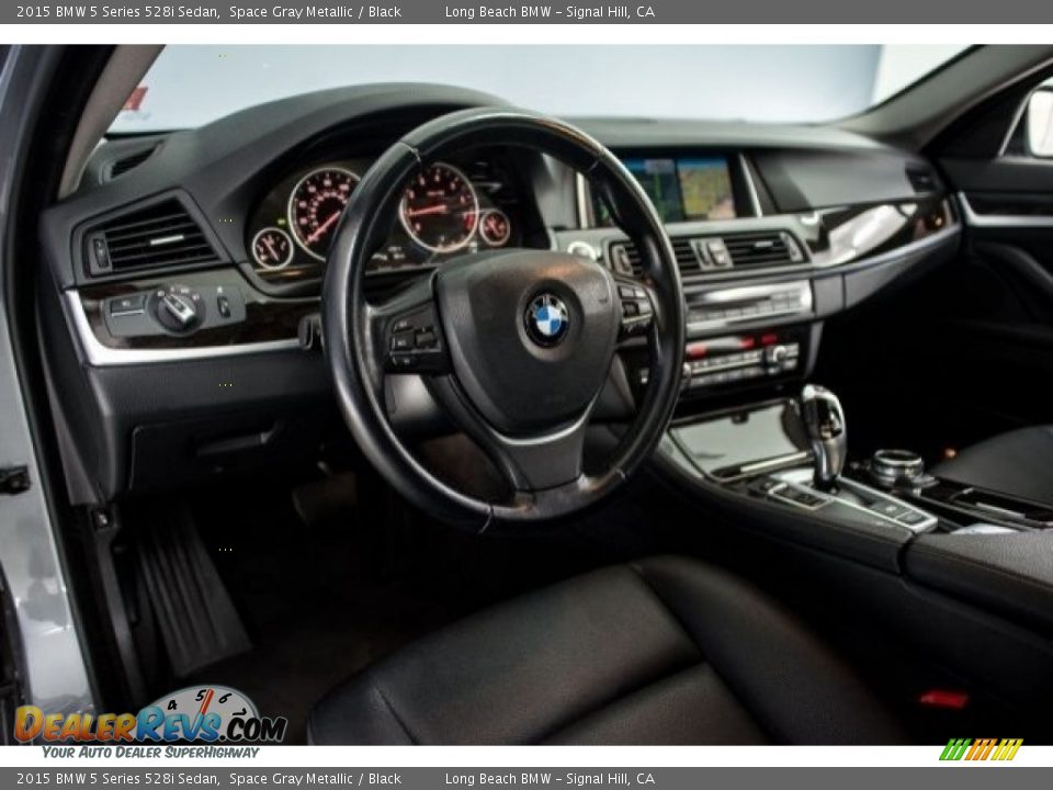 2015 BMW 5 Series 528i Sedan Space Gray Metallic / Black Photo #15