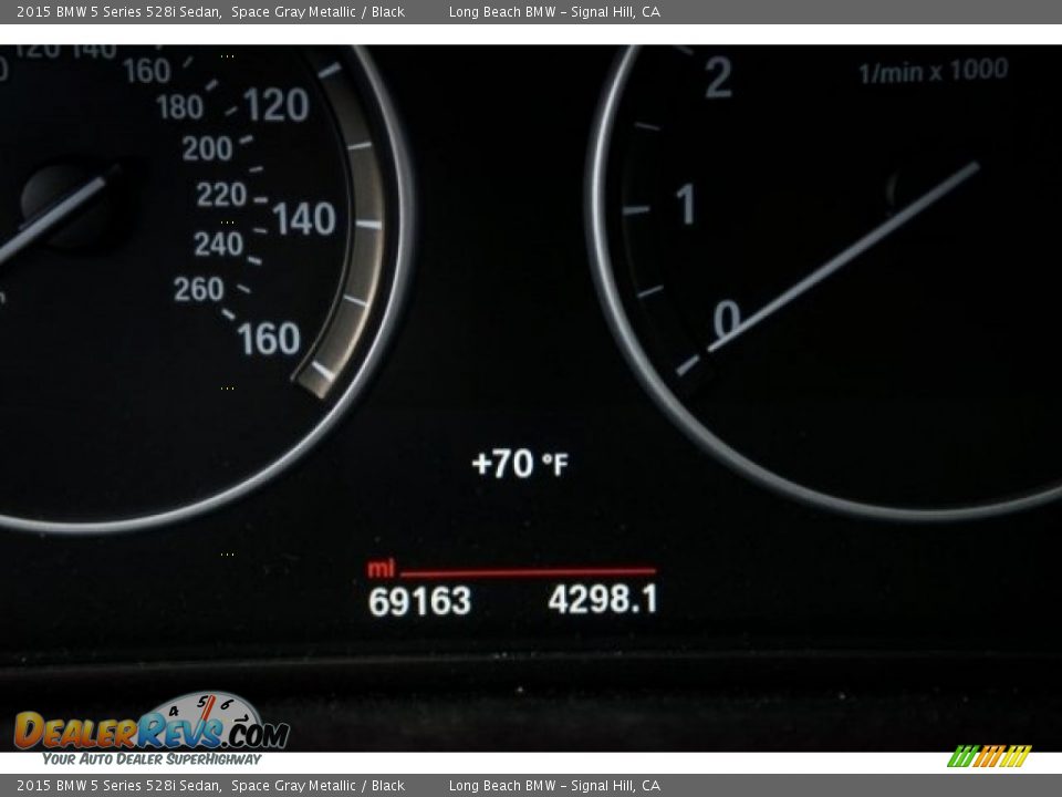 2015 BMW 5 Series 528i Sedan Space Gray Metallic / Black Photo #26