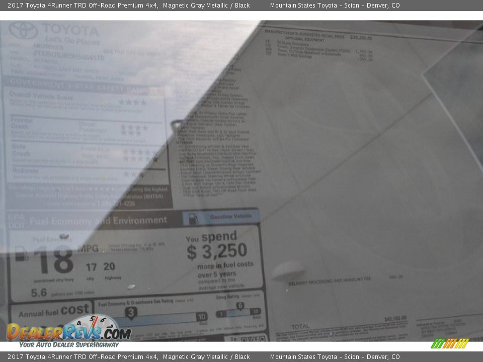 2017 Toyota 4Runner TRD Off-Road Premium 4x4 Magnetic Gray Metallic / Black Photo #10