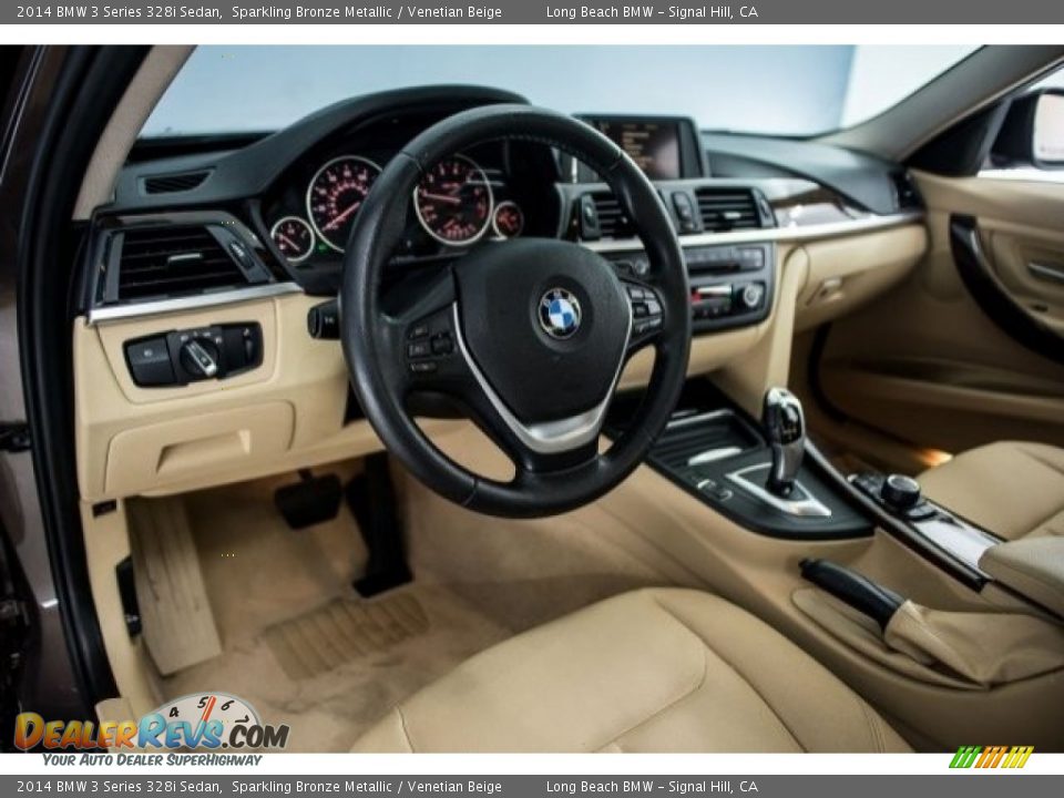 2014 BMW 3 Series 328i Sedan Sparkling Bronze Metallic / Venetian Beige Photo #16