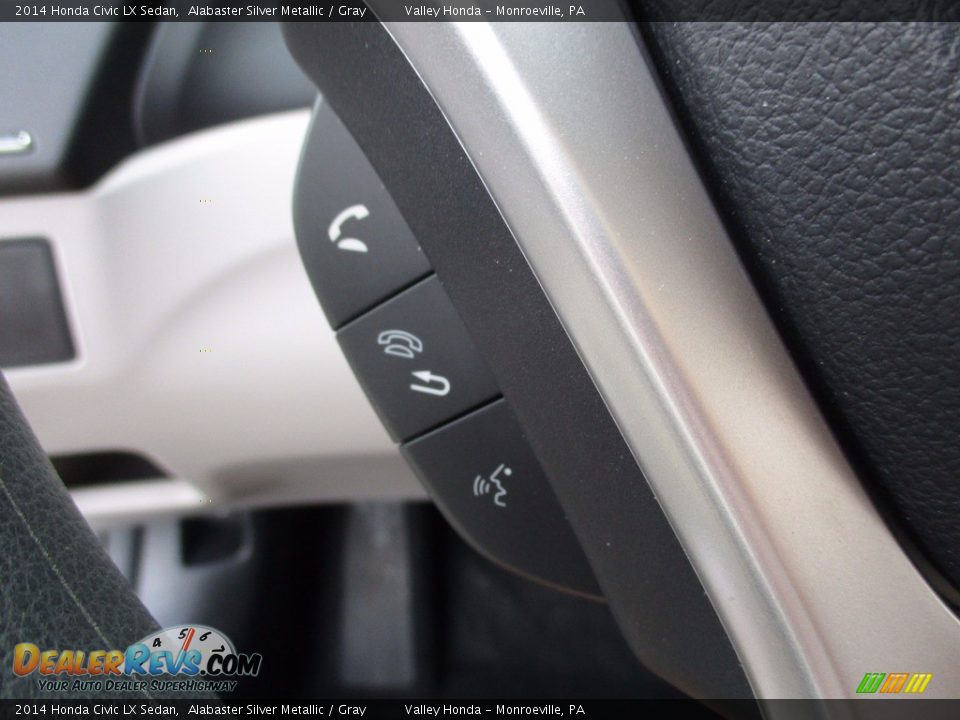 2014 Honda Civic LX Sedan Alabaster Silver Metallic / Gray Photo #16
