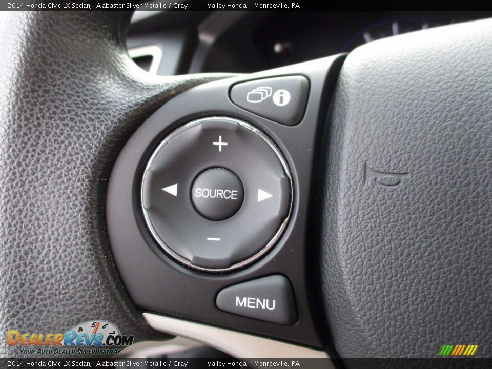 2014 Honda Civic LX Sedan Alabaster Silver Metallic / Gray Photo #18