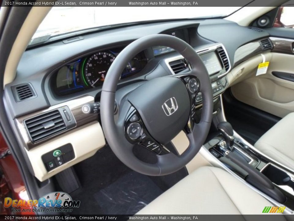 2017 Honda Accord Hybrid EX-L Sedan Crimson Pearl / Ivory Photo #9