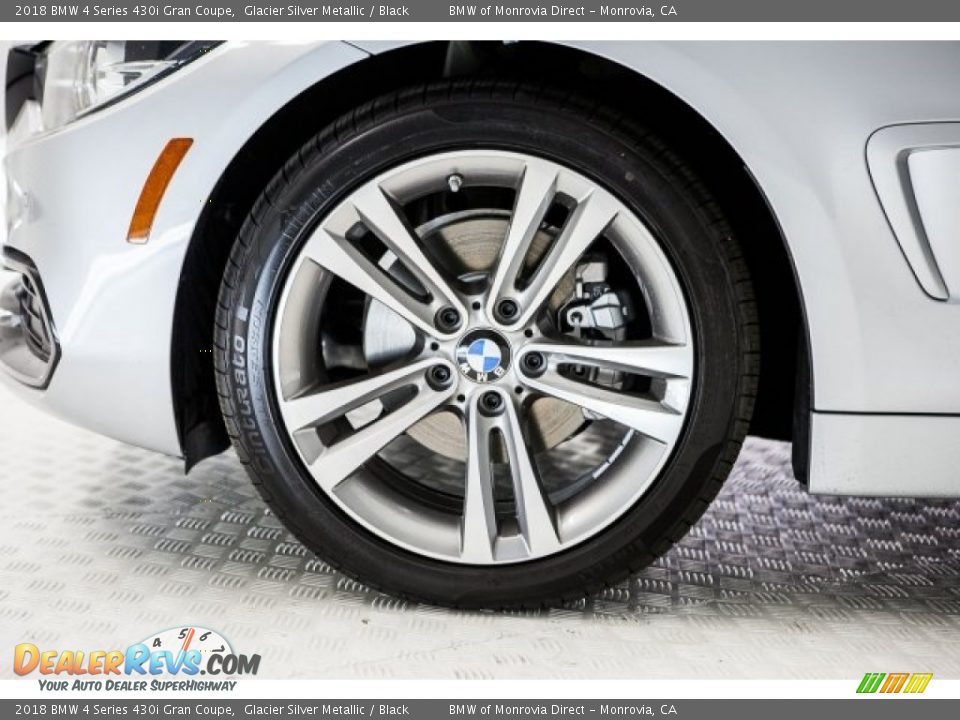 2018 BMW 4 Series 430i Gran Coupe Glacier Silver Metallic / Black Photo #9
