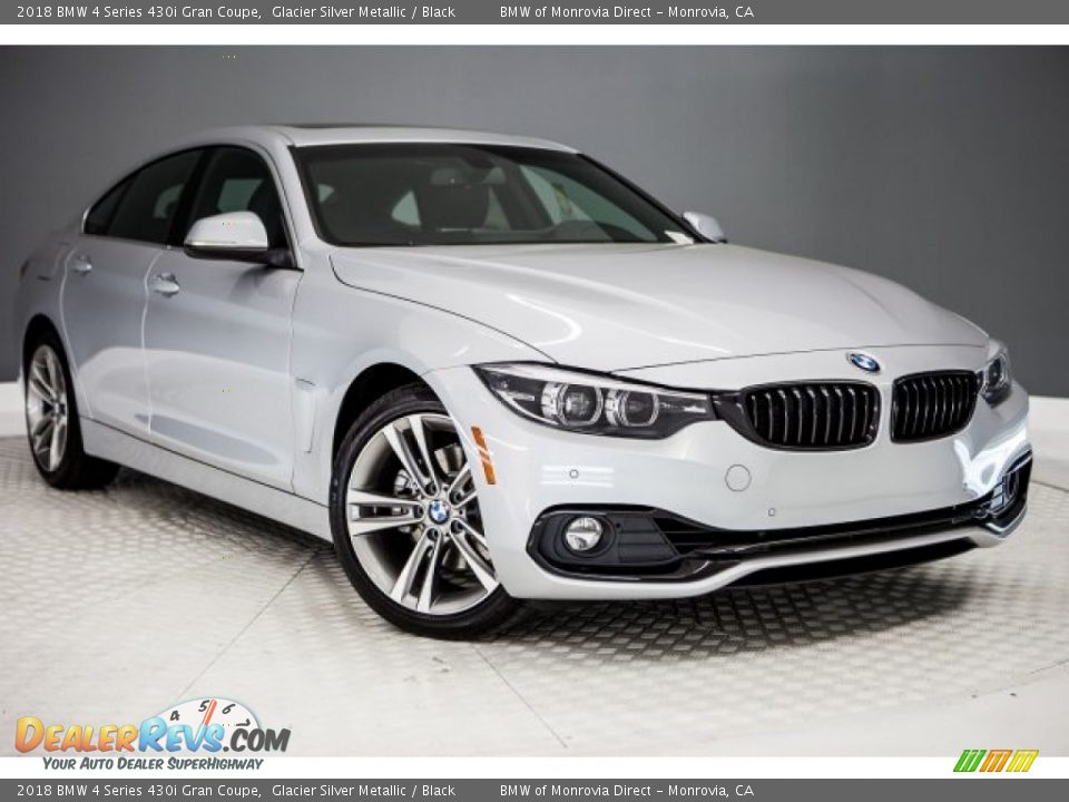 2018 BMW 4 Series 430i Gran Coupe Glacier Silver Metallic / Black Photo #12