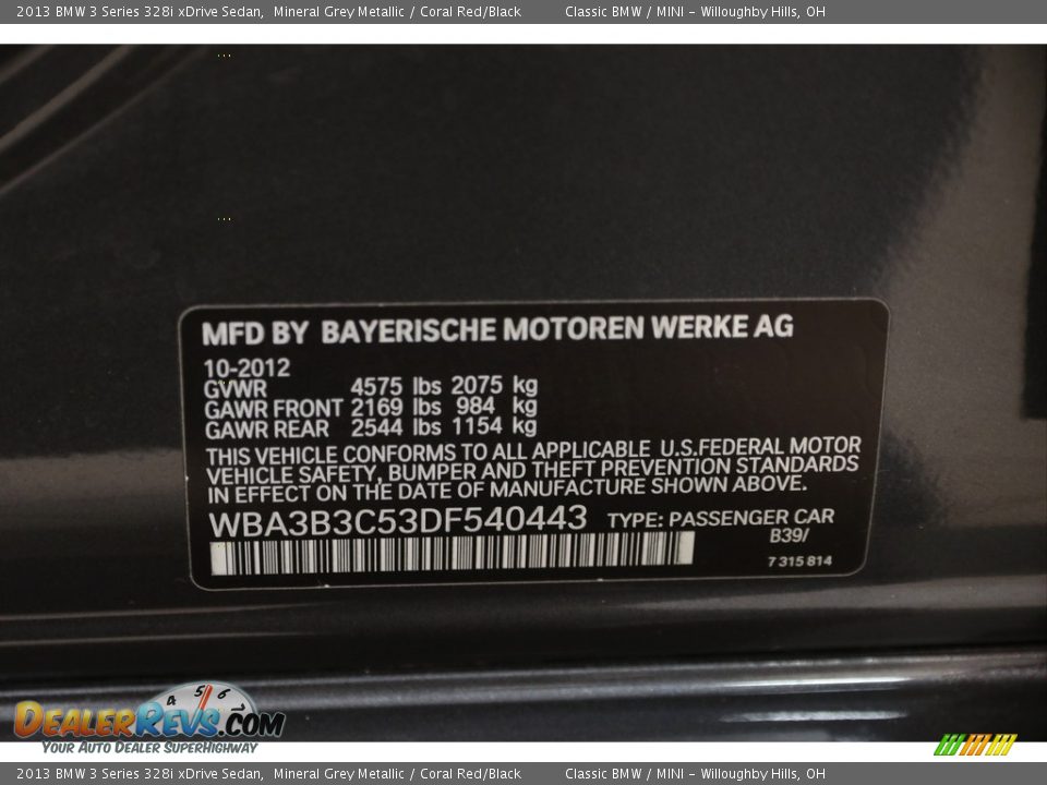 2013 BMW 3 Series 328i xDrive Sedan Mineral Grey Metallic / Coral Red/Black Photo #21
