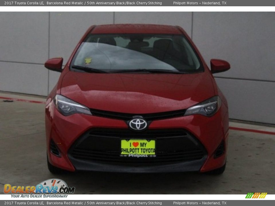2017 Toyota Corolla LE Barcelona Red Metalic / 50th Anniversary Black/Black Cherry Stitching Photo #2
