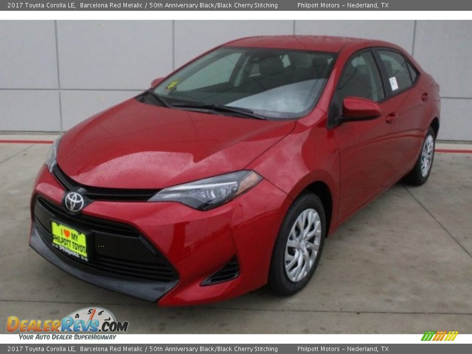 2017 Toyota Corolla LE Barcelona Red Metalic / 50th Anniversary Black/Black Cherry Stitching Photo #3