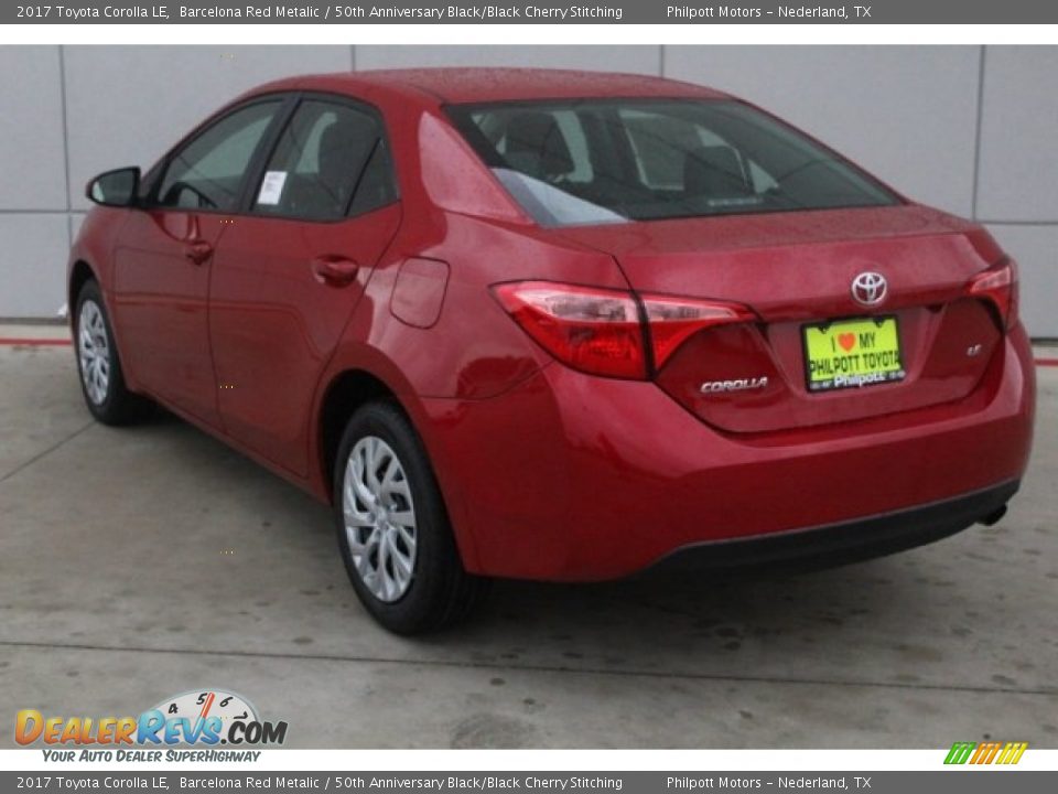 2017 Toyota Corolla LE Barcelona Red Metalic / 50th Anniversary Black/Black Cherry Stitching Photo #6