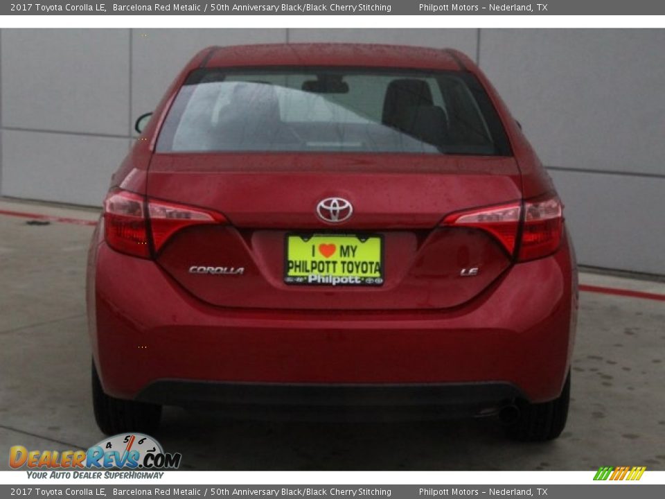 2017 Toyota Corolla LE Barcelona Red Metalic / 50th Anniversary Black/Black Cherry Stitching Photo #7