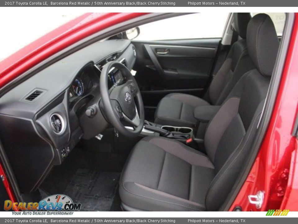 2017 Toyota Corolla LE Barcelona Red Metalic / 50th Anniversary Black/Black Cherry Stitching Photo #10