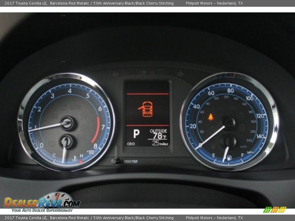 2017 Toyota Corolla LE Barcelona Red Metalic / 50th Anniversary Black/Black Cherry Stitching Photo #17