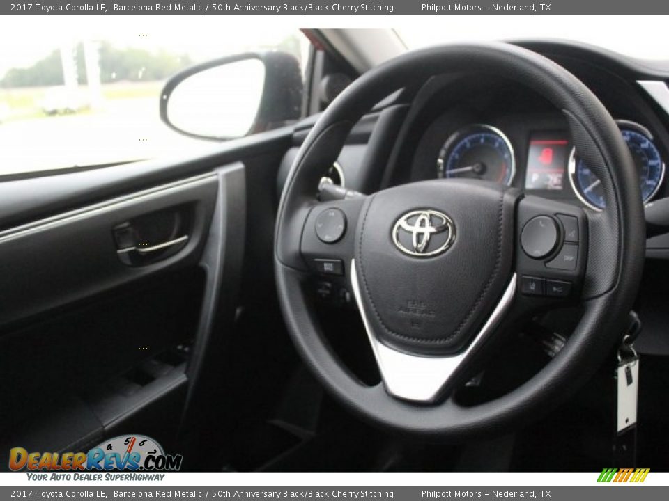 2017 Toyota Corolla LE Barcelona Red Metalic / 50th Anniversary Black/Black Cherry Stitching Photo #21