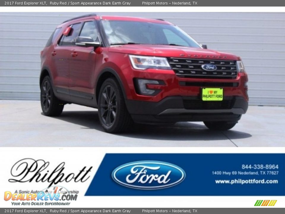 2017 Ford Explorer XLT Ruby Red / Sport Appearance Dark Earth Gray Photo #1