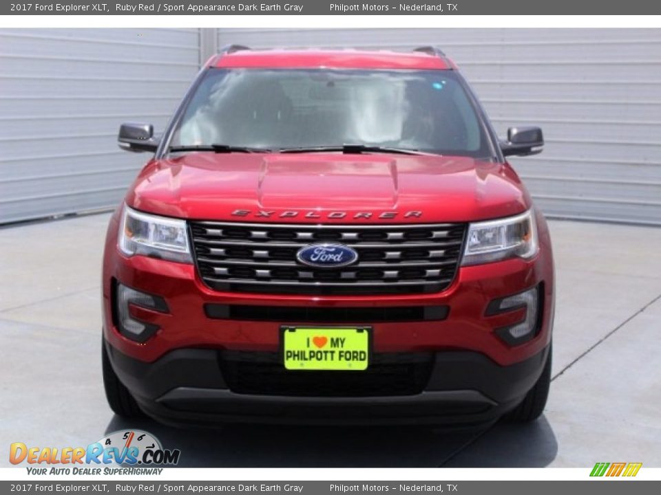 2017 Ford Explorer XLT Ruby Red / Sport Appearance Dark Earth Gray Photo #2
