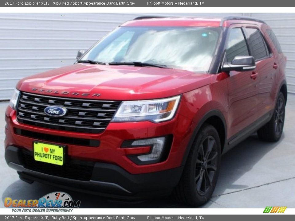 2017 Ford Explorer XLT Ruby Red / Sport Appearance Dark Earth Gray Photo #3