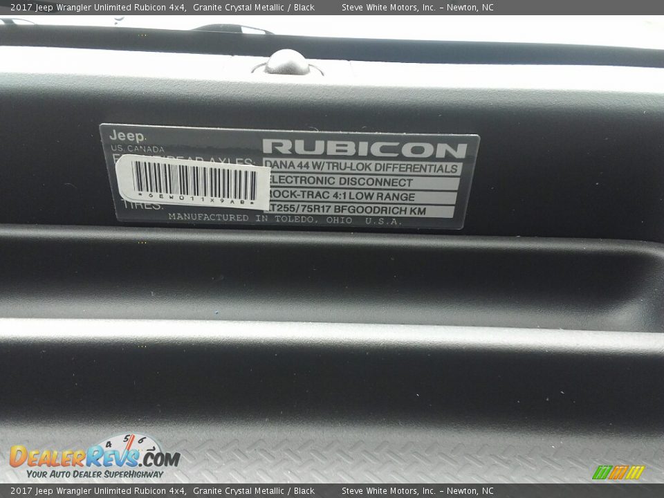 2017 Jeep Wrangler Unlimited Rubicon 4x4 Granite Crystal Metallic / Black Photo #29