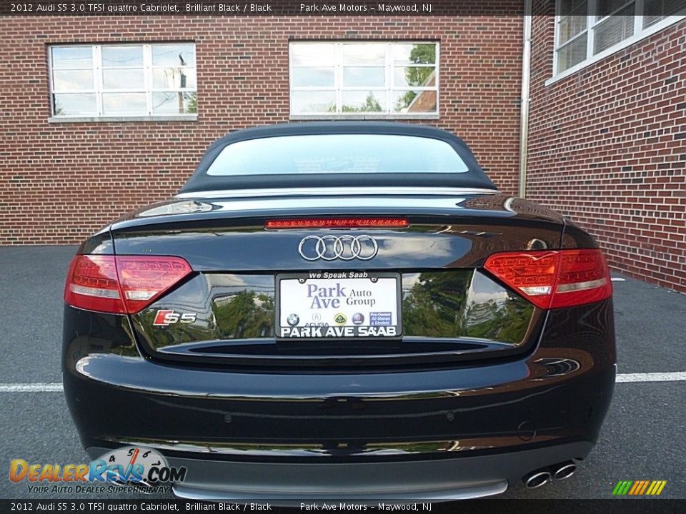 2012 Audi S5 3.0 TFSI quattro Cabriolet Brilliant Black / Black Photo #4