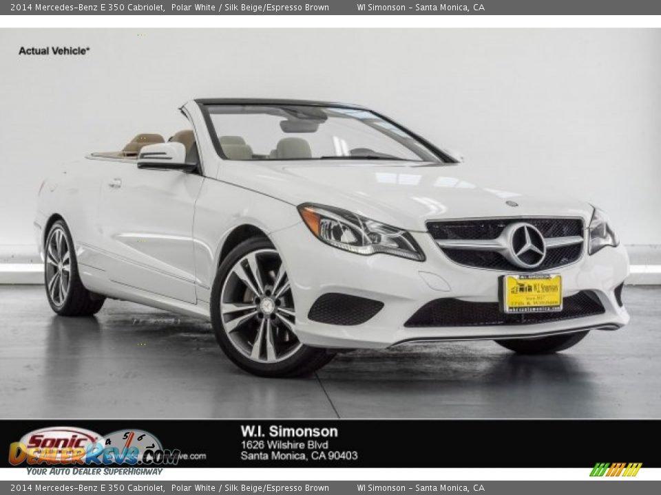 2014 Mercedes-Benz E 350 Cabriolet Polar White / Silk Beige/Espresso Brown Photo #1
