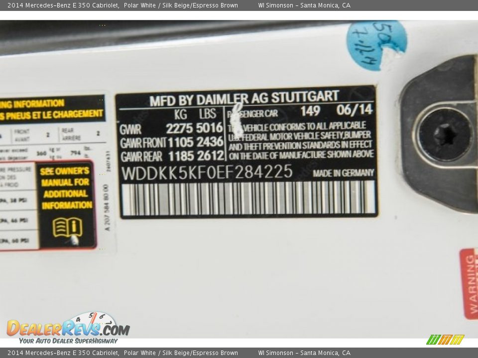 2014 Mercedes-Benz E 350 Cabriolet Polar White / Silk Beige/Espresso Brown Photo #26