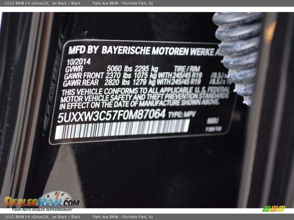 2015 BMW X4 xDrive28i Jet Black / Black Photo #34
