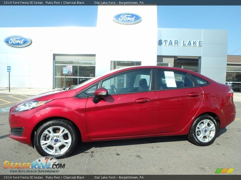 2014 Ford Fiesta SE Sedan Ruby Red / Charcoal Black Photo #1