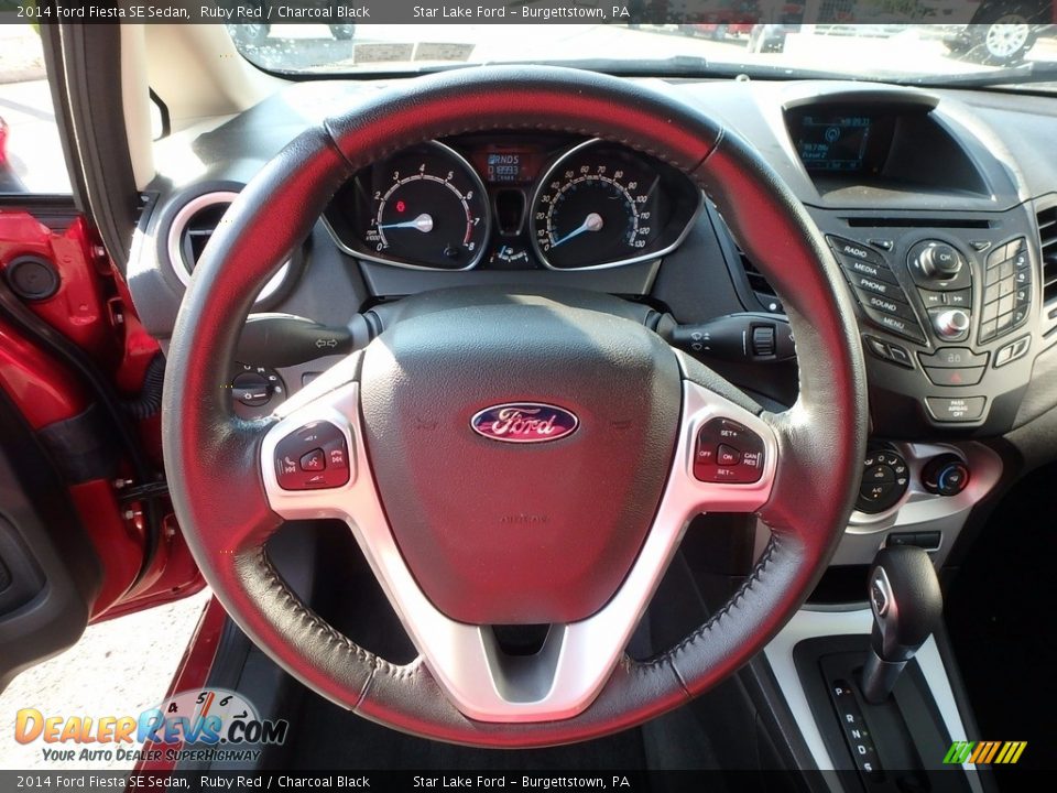 2014 Ford Fiesta SE Sedan Ruby Red / Charcoal Black Photo #14