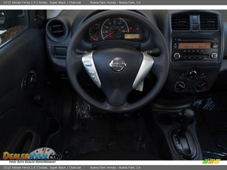 2015 Nissan Versa 1.6 S Sedan Super Black / Charcoal Photo #5