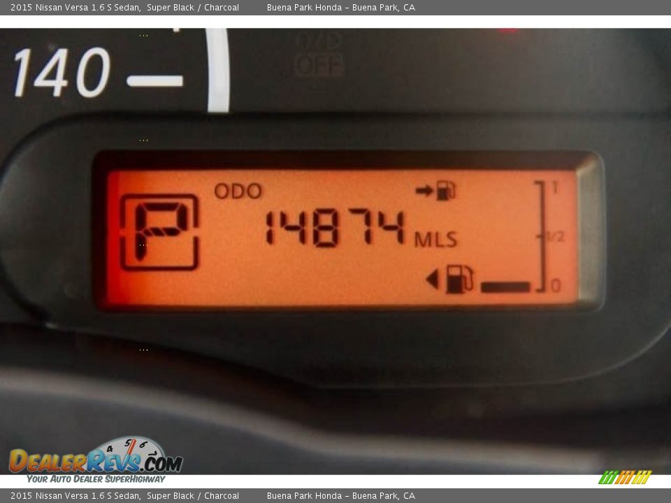 2015 Nissan Versa 1.6 S Sedan Super Black / Charcoal Photo #6