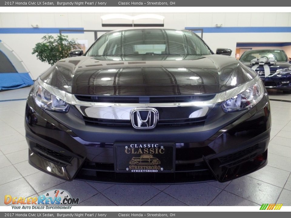2017 Honda Civic LX Sedan Burgundy Night Pearl / Ivory Photo #2