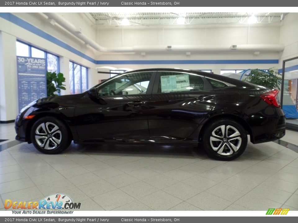 2017 Honda Civic LX Sedan Burgundy Night Pearl / Ivory Photo #3