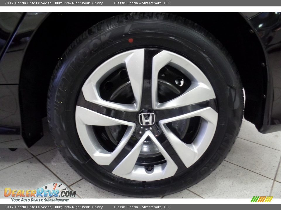 2017 Honda Civic LX Sedan Burgundy Night Pearl / Ivory Photo #8
