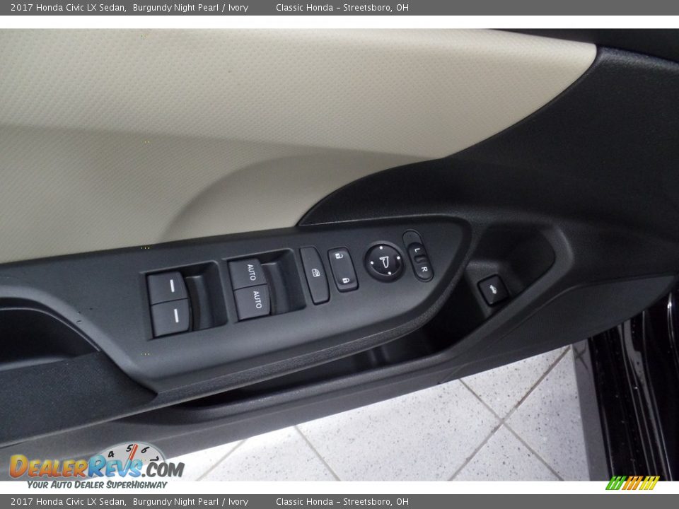 2017 Honda Civic LX Sedan Burgundy Night Pearl / Ivory Photo #12