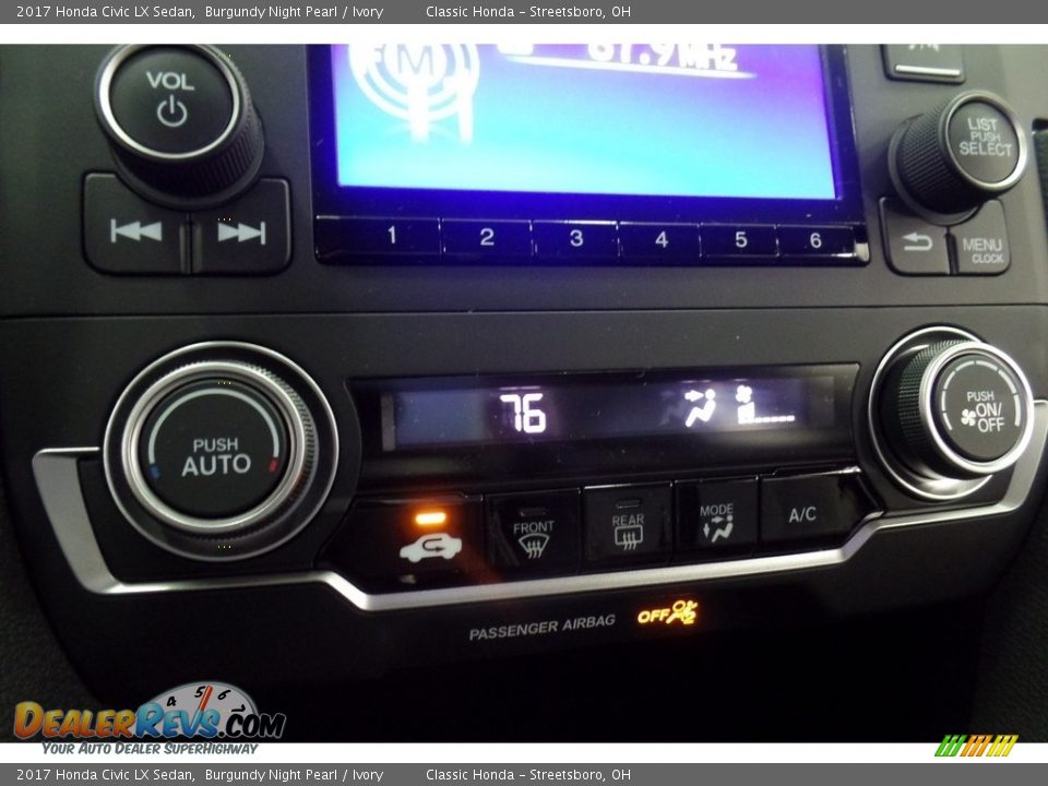 2017 Honda Civic LX Sedan Burgundy Night Pearl / Ivory Photo #17