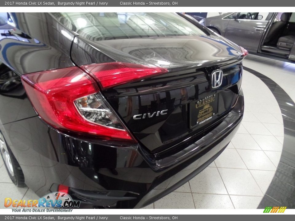 2017 Honda Civic LX Sedan Burgundy Night Pearl / Ivory Photo #27