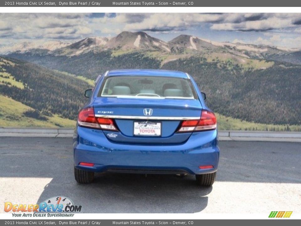2013 Honda Civic LX Sedan Dyno Blue Pearl / Gray Photo #9