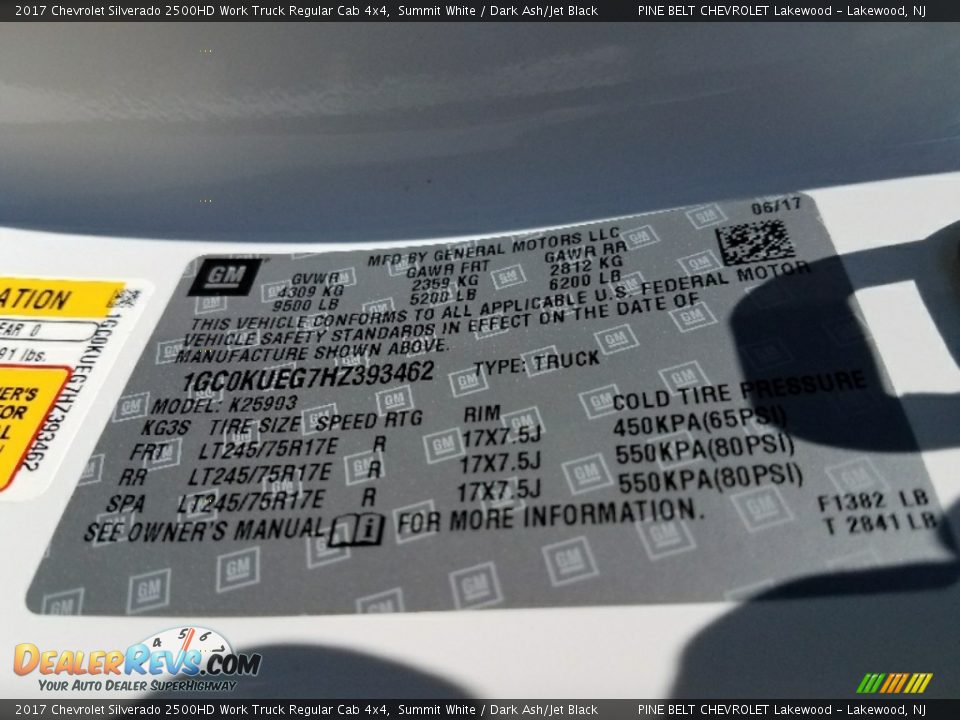 2017 Chevrolet Silverado 2500HD Work Truck Regular Cab 4x4 Summit White / Dark Ash/Jet Black Photo #9