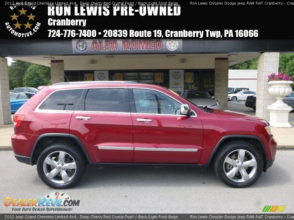 2012 Jeep Grand Cherokee Limited 4x4 Deep Cherry Red Crystal Pearl / Black/Light Frost Beige Photo #1