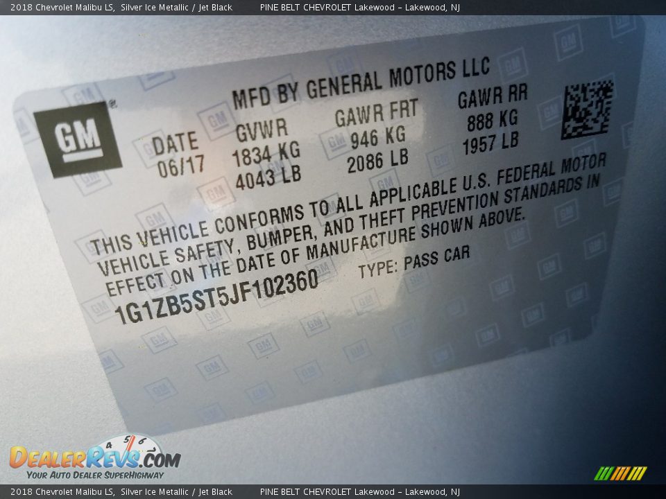 2018 Chevrolet Malibu LS Silver Ice Metallic / Jet Black Photo #9