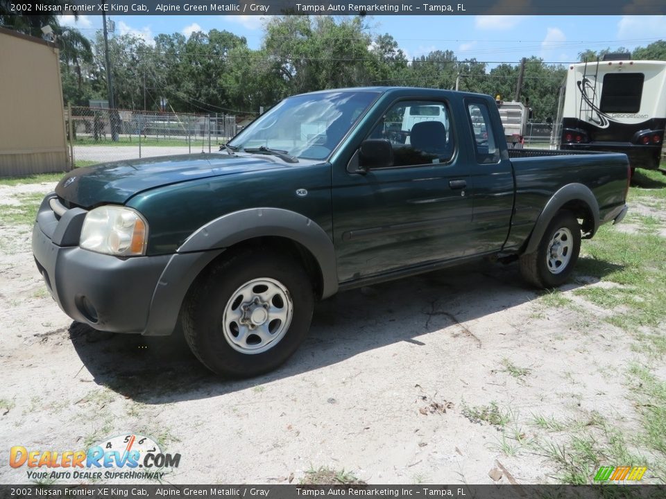 2002 Nissan Frontier XE King Cab Alpine Green Metallic / Gray Photo #3