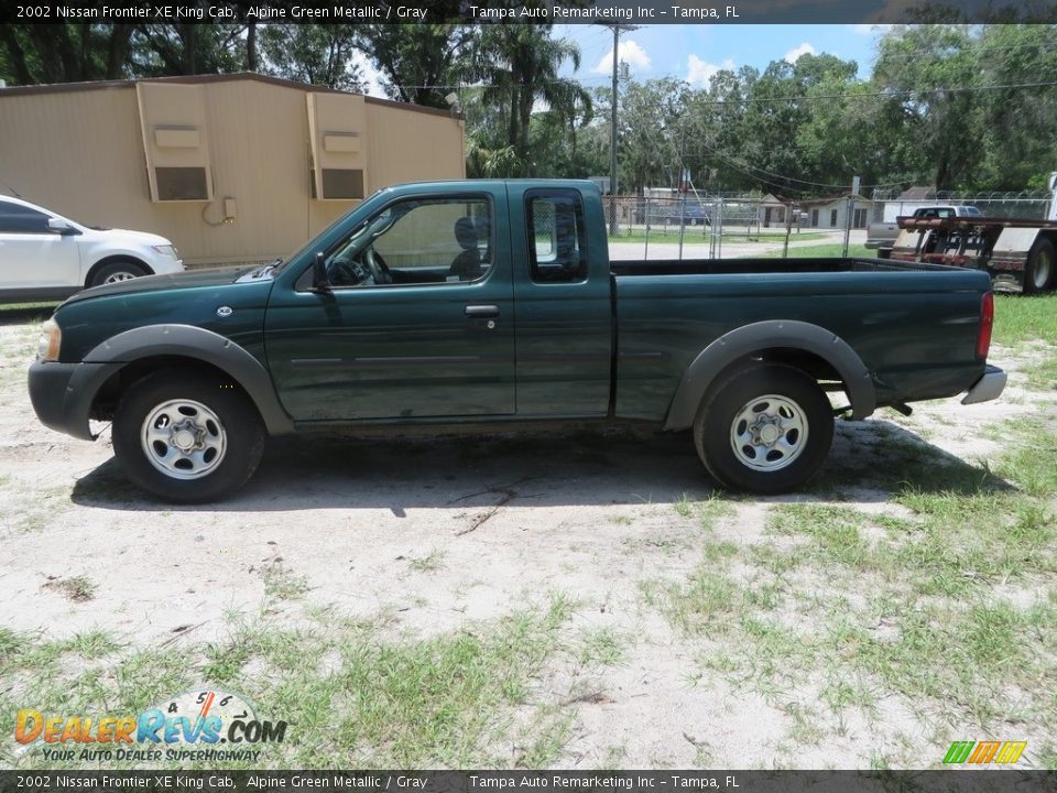 2002 Nissan Frontier XE King Cab Alpine Green Metallic / Gray Photo #4