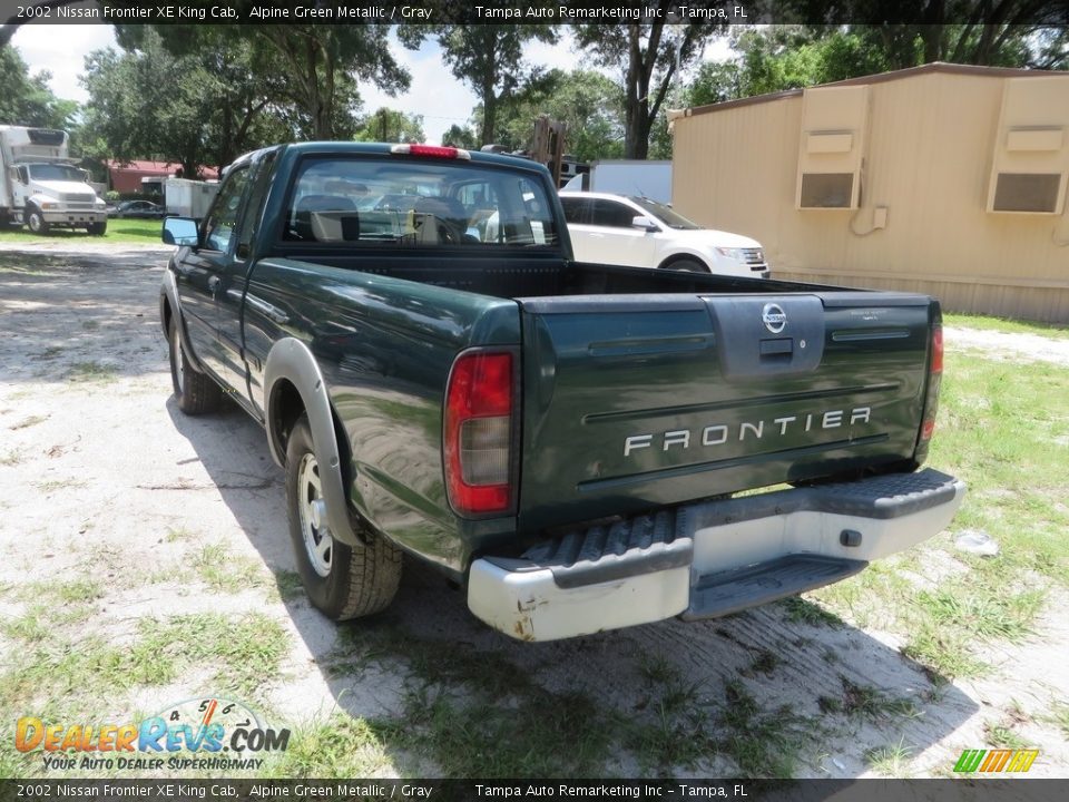 2002 Nissan Frontier XE King Cab Alpine Green Metallic / Gray Photo #6